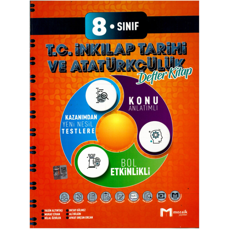 8. Sınıf T.C İnkılap Tarihi ve Atatürkçülük İntro Konu Anlatımlı Defter Kitap Mozaik Yayınları