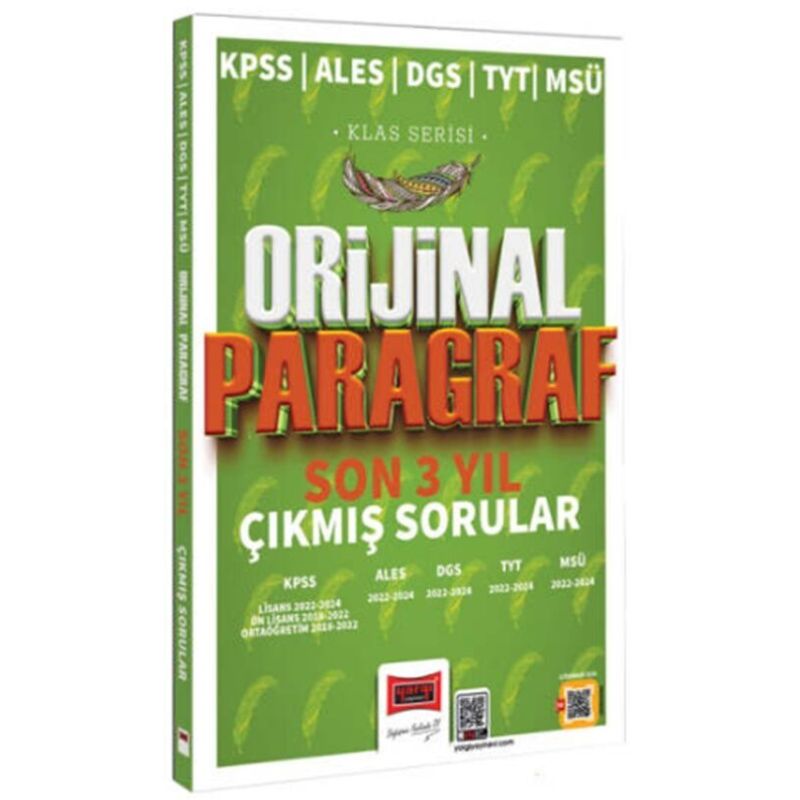 2025 KPSS ALES DGS TYT MSÜ Klas Serisi Orijinal Paragraf Son 3 Yıl Çıkmış Sorular Yargı Yayınları