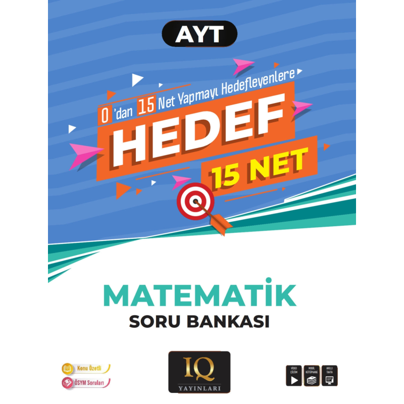 AYT Hedef 15 Net Matematik Soru Bankası IQ Yayınları