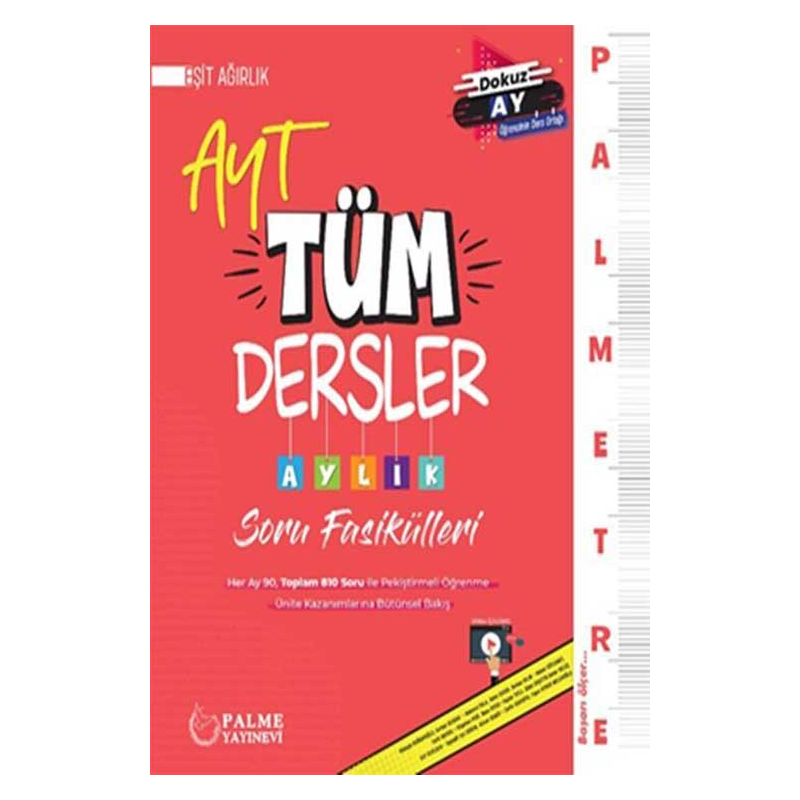 Palmetre Ayt Eşit Ağırlık Tüm Dersler Aylık Soru Fasikülleri
