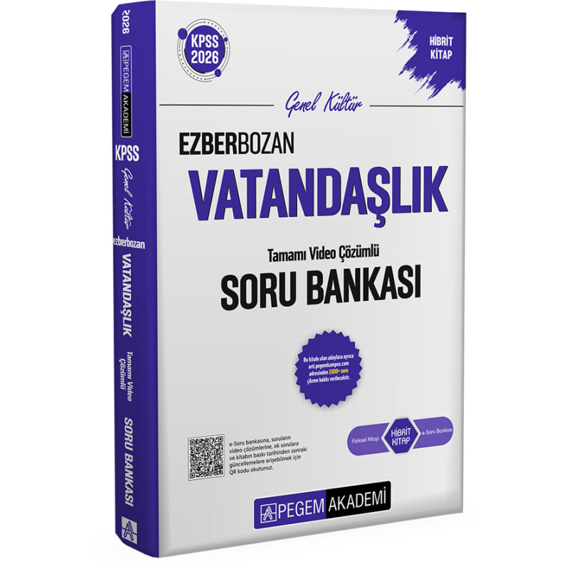 2026 KPSS Vatandaşlık Ezberbozan Soru Bankası Çözümlü Pegem Akademi Yayınları