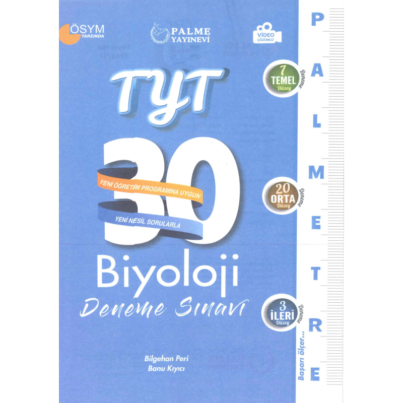 TYT Biyoloji Palmetre Serisi 30 Deneme