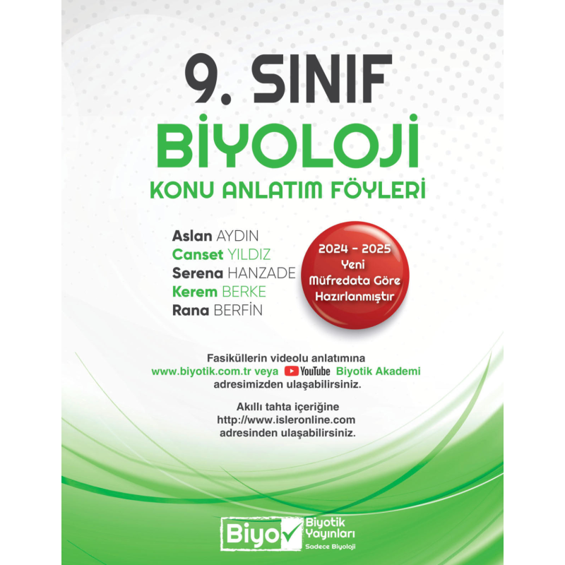 9. Sınıf Biyoloji Konu Anlatım Föyleri Biyotik Yayınları