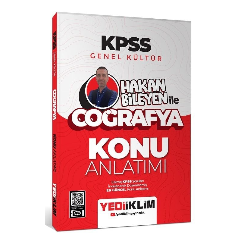 2025 KPSS Genel Kültür Hakan Bileyen ile Coğrafya Konu Anlatımı Yediiklim Yayınları