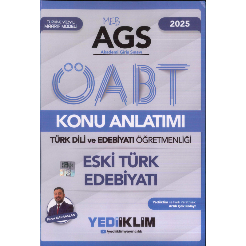 2025 MEB AGS ÖABT Türk Dili ve Edebiyatı Öğretmenliği Eski Türk Edebiyatı Konu Anlatımı Yediiklim Yayınları