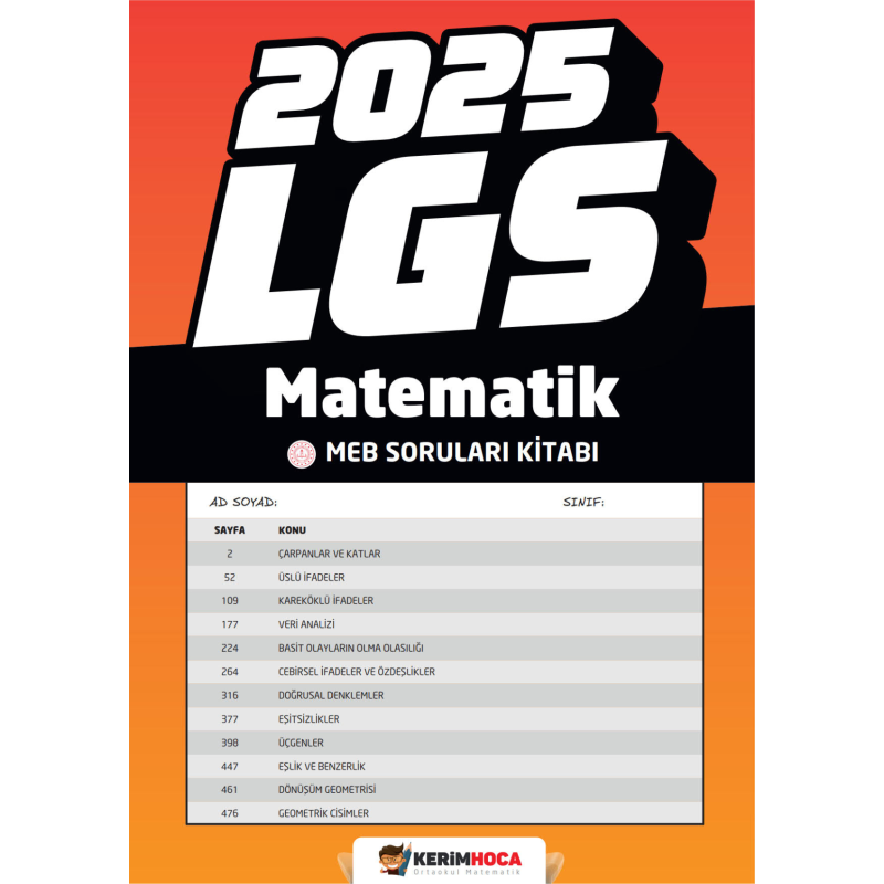 2025 LGS Matematik Meb Soruları Kitabı Kerim Hoca