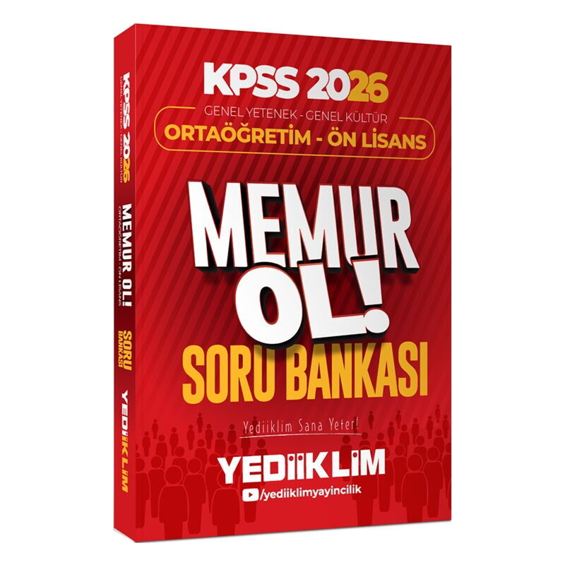 2026 KPSS Genel Yetenek Genel Kültür Ortaöğretim Ön Lisans Memur Ol Soru Bankası Yediiklim Yayınları
