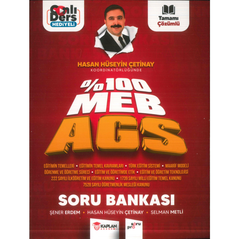 2025 %100 MEB AGS Eğitim ve Eğitim Mevzuatı Soru Bankası KAPLAN AKADEMİ
