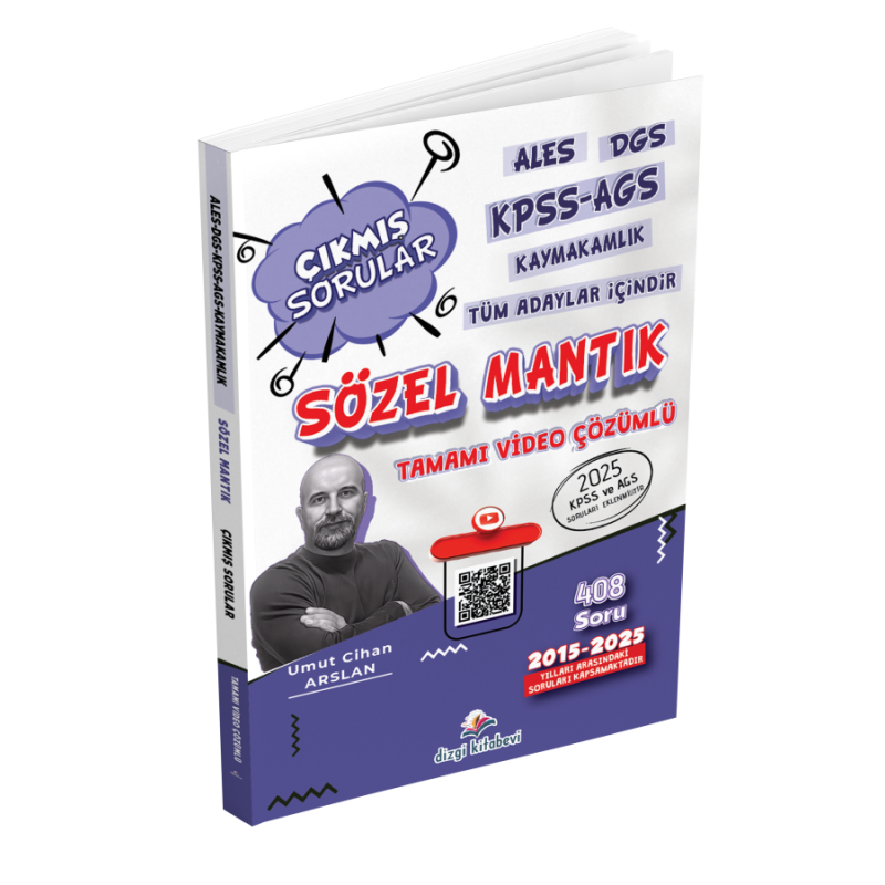 ALES DGS KPSS AGS Kaymakamlık Tüm Adaylar İçin Sözel Mantık Tamamı Video Çözümlü Çıkmış Sorular Dizgi Kitap