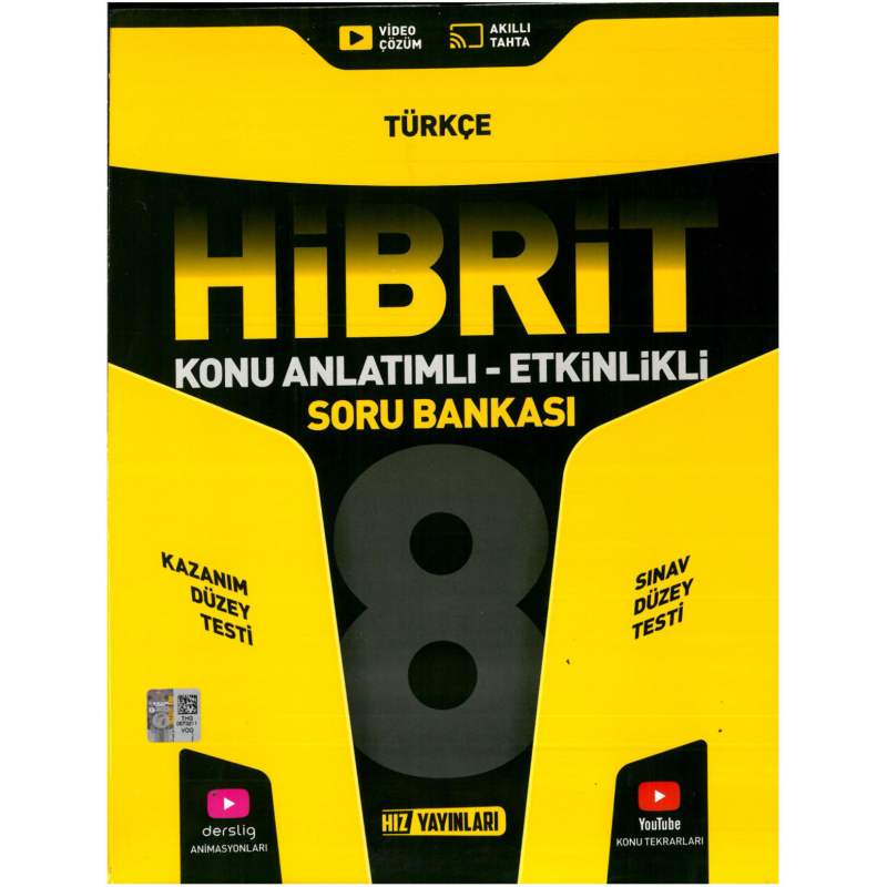 8. Sınıf Türkçe HİBRİT Konu Anlatımlı Etkinlikli Soru Bankası Hız Yayınları