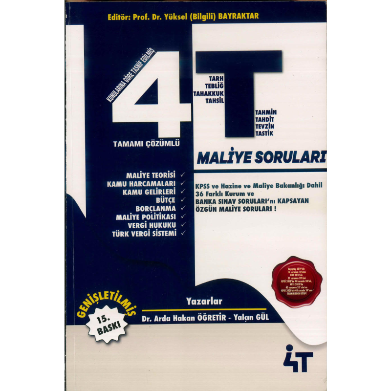 MALİYE SORU BANKASI YÜKSEK BİLGİ TAMAMI ÇÖZÜMLÜ