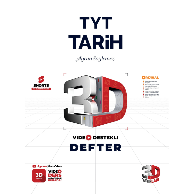 3D Yayınları TYT Tarih Video Destekli Defter