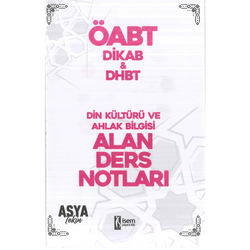 DİN KÜLTÜRÜ VE AHLAK BİLGİSİ ALAN DERS NOTLARI