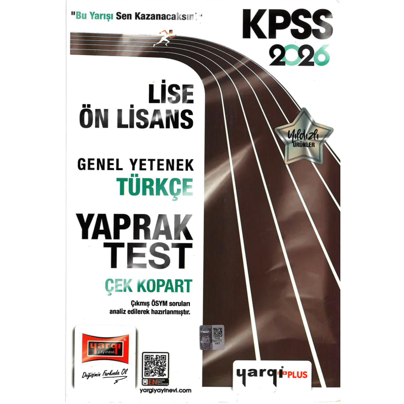 2026 KPSS Lise Ön Lisans Genel Yetenek Türkçe Çek Kopart Yaprak Test Yargı Yayınları