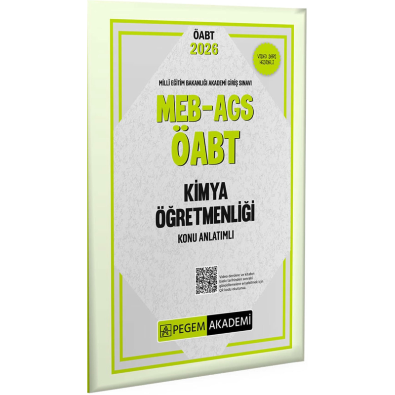 MEB-AGS-ÖABT Kimya Öğretmenliği Konu Anlatımlı Pegem Akademi Yayıncılık