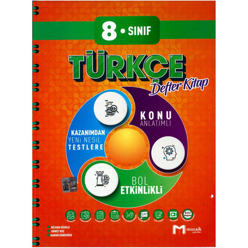 8. Sınıf Türkçe İntro Defter Kitap Mozaik Yayınları
