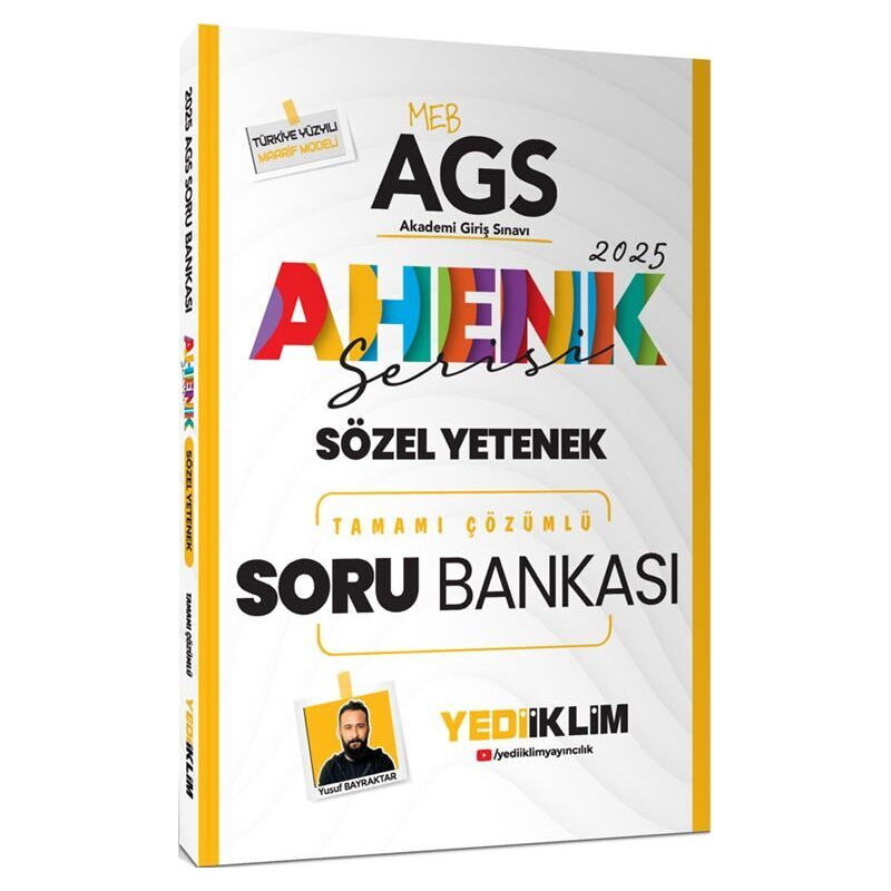 2025 MEB AGS Ahenk Serisi Sözel Yetenek Tamamı Çözümlü Soru Bankası Yediiklim Yayınları