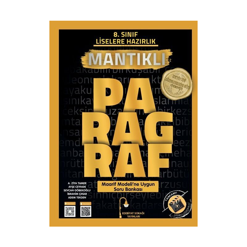 8. Sınıf Paragraf Mantıklı Soru Bankası Edebiyat Sokağı