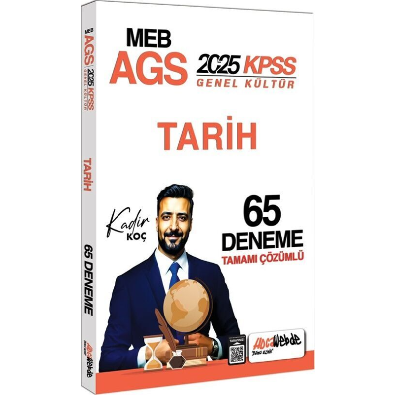 2025 MEB AGS KPSS Tarih Tamamı Çözümlü 65 Deneme Sınavı HocaWebde Yayınları