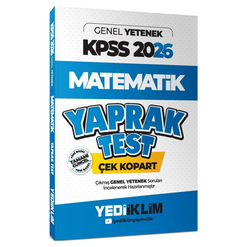 2026 KPSS Genel Yetenek Matematik Çek Kopart Yaprak Test Yediiklim Yayınları