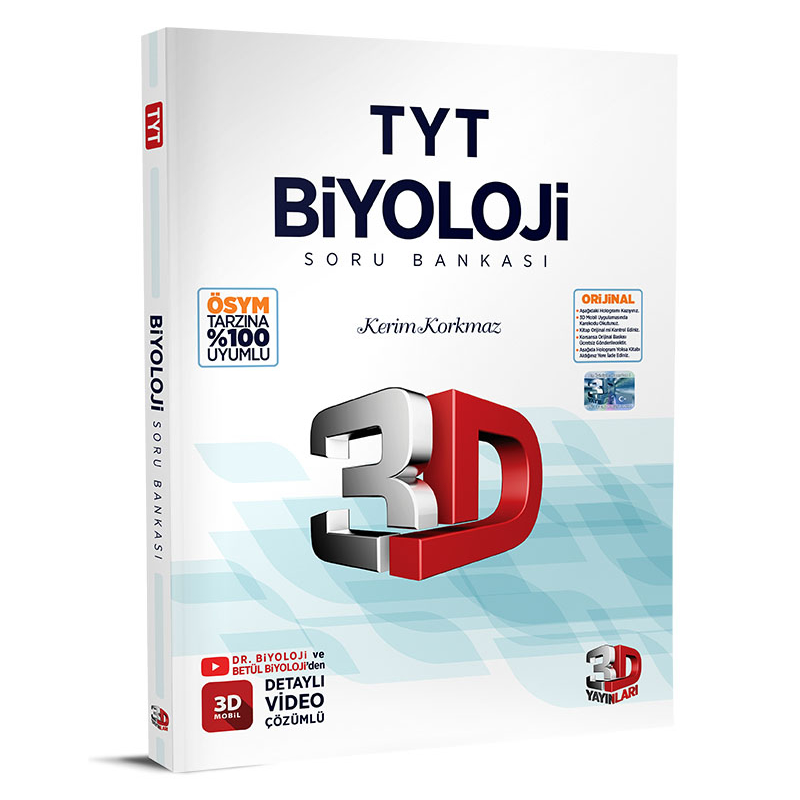 3D Yayınları Tyt Biyoloji Soru Bankası