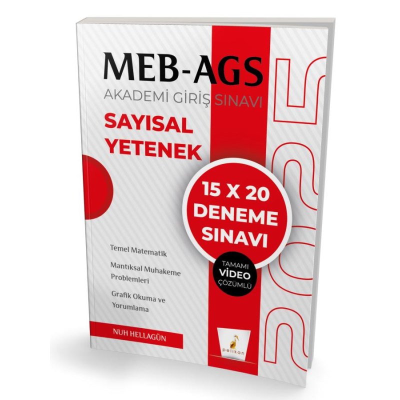 2025 MEB AGS Hazırlık Sayısal Yetenek 15x20 Tamamı Video Çözümlü Deneme Sınavı Pelikan Yayınları