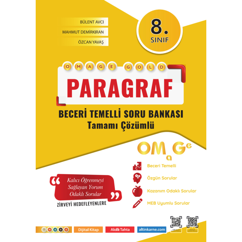 8. Sınıf Omage Gold Paragraf Soru Bankası Omega Yayınları