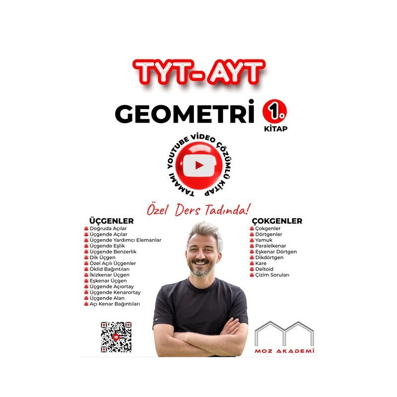 Moz Akademi TYT AYT Geometri 1. Kitap Tamamı Çözümlü Soru Bankası