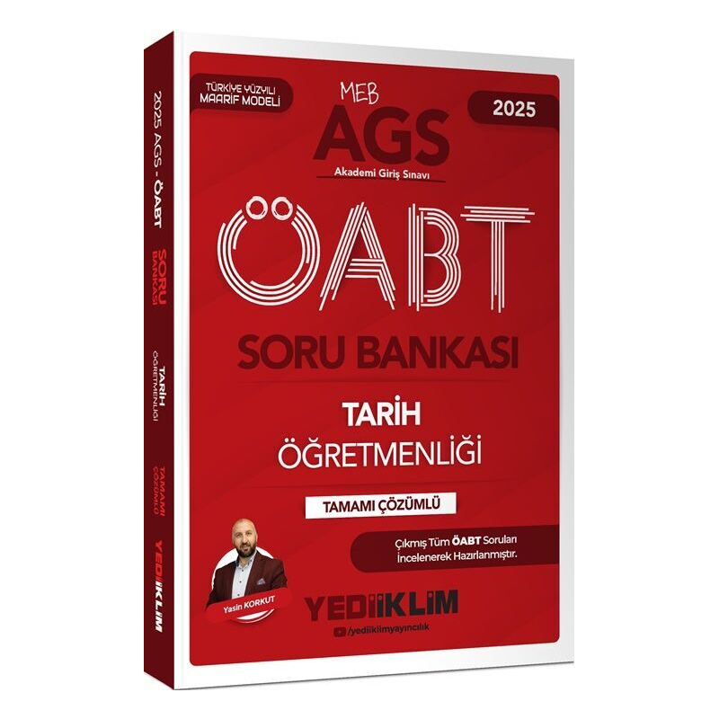 2025 MEB AGS ÖABT Tarih Öğretmenliği Tamamı Çözümlü Soru Bankası Yediiklim Yayınları