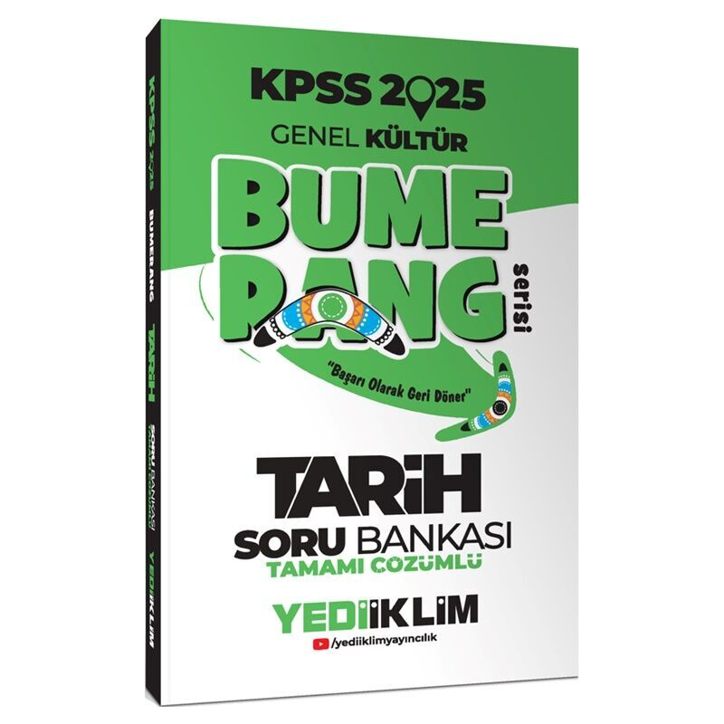 2025 KPSS Genel Kültür Bumerang Tarih Tamamı Çözümlü Soru Bankası Yediiklim Yayınları