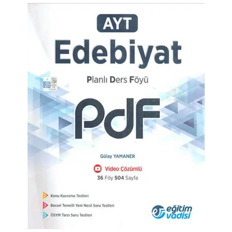 AYT Edebiyat Planlı Ders Föyü PDF Eğitim Vadisi Yayınları