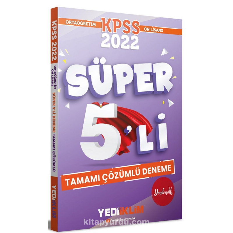 KPSS Ortaöğretim Ön Lisans Genel Yetenek Genel Kültür Tamamı Çözümlü Süper 5 li Deneme