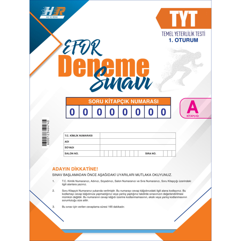 TYT HIZ VE RENK YAYINLARI EFOR SERİSİ DENEME 1