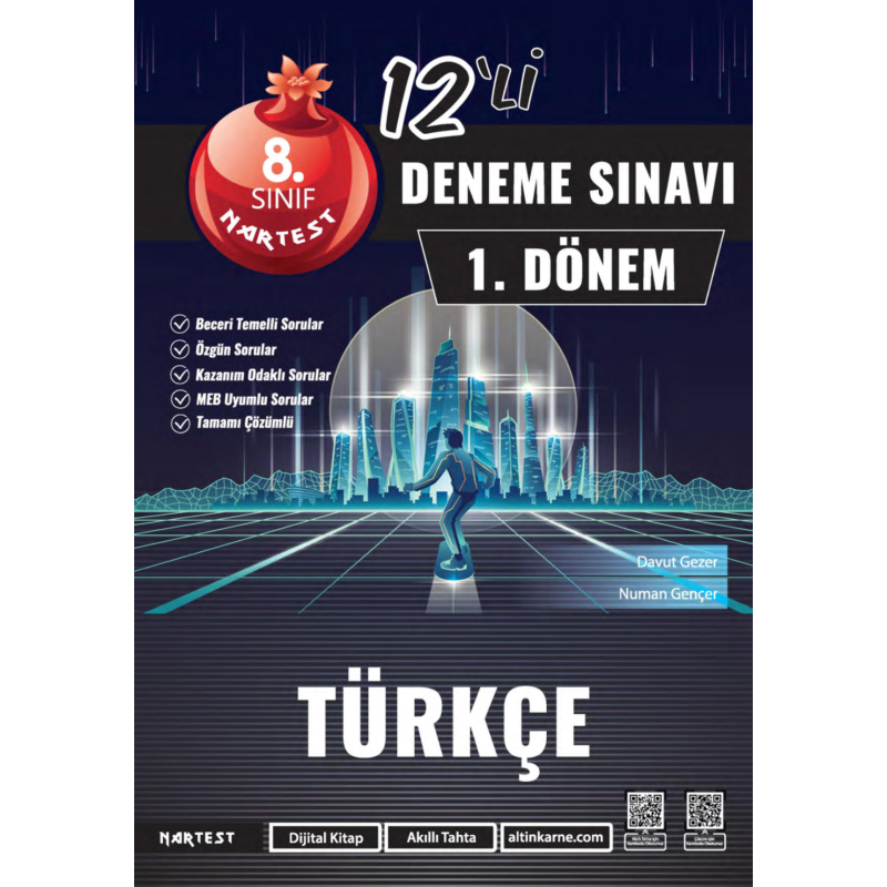 8. Sınıf 1. Dönem Mod 12 Türkçe Deneme Sınavı Nartest Yayınları