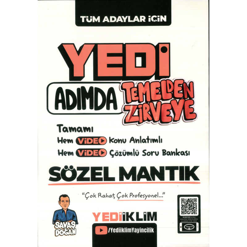 Yedi Adımda Temelden Zirveye Sözel Mantık Video Konu Anlatımlı Video Çözümlü Soru Bankası Yediiklim Yayınları