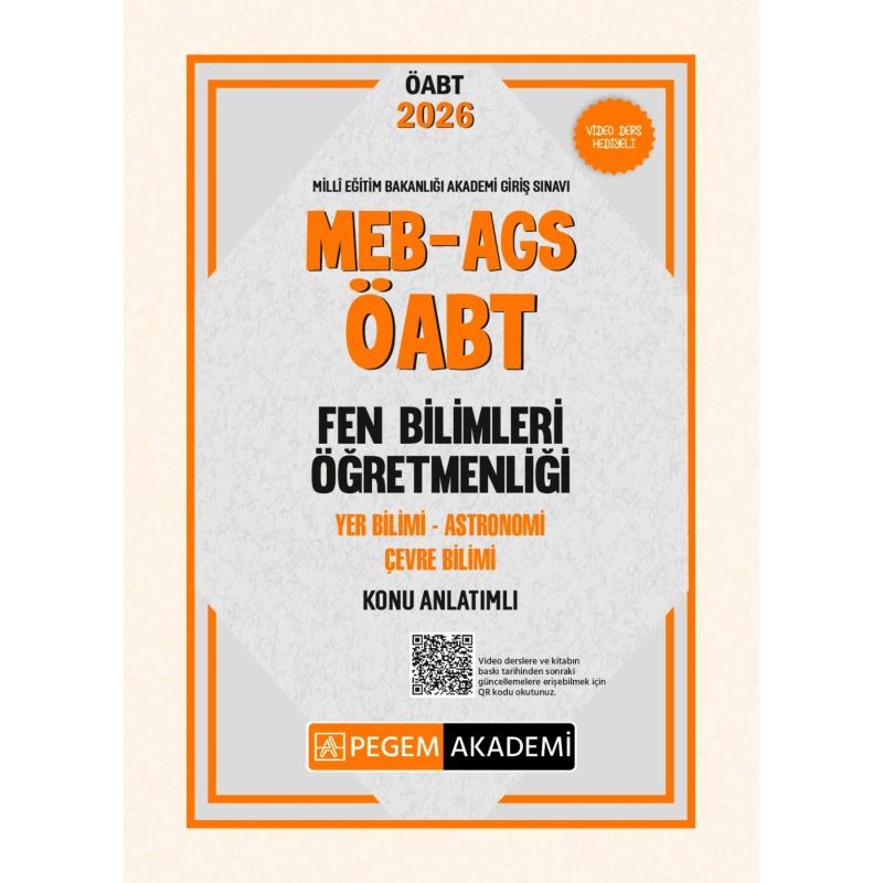 MEB AGS ÖABT Fen Bilimleri Öğretmenliği Konu Anlatımlı YER BİLİMİ - ASTRONOMİ- ÇEVRE BİLİMİ Pegem Akademi