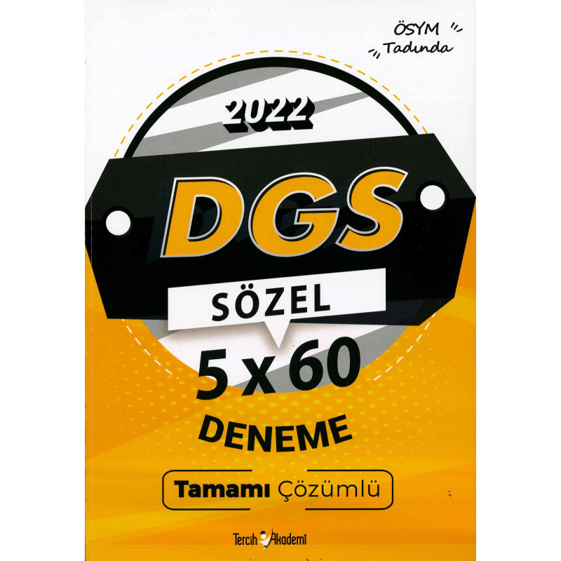 DGS SÖZEL 5x60 DENEME ÇÖZÜMLÜ