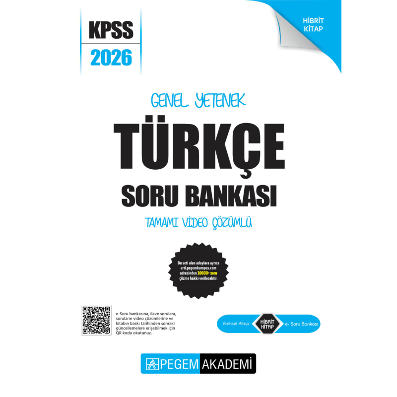 TÜRKÇE 2026 KPSS Genel Yetenek Genel Kültür Soru Bankası Modüler Çözümlü Pegem Akademi Yayınları