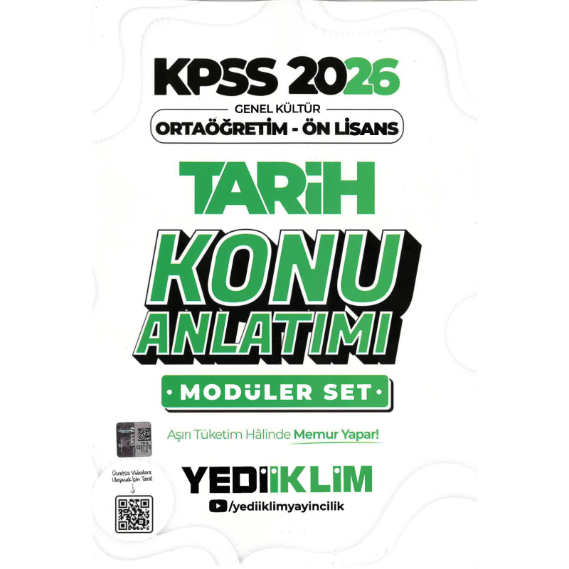 2026 KPSS Lise Ortaöğretim Ön Lisans Konu Anlatımlı Modüler TARİH Yediiklim Yayınları