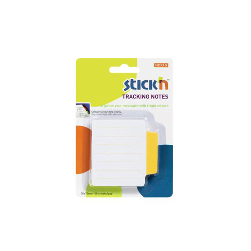 Çizgili Beyaz Sarı 50 Yaprak 70x70 Yapışkanlı Not Kağıdı