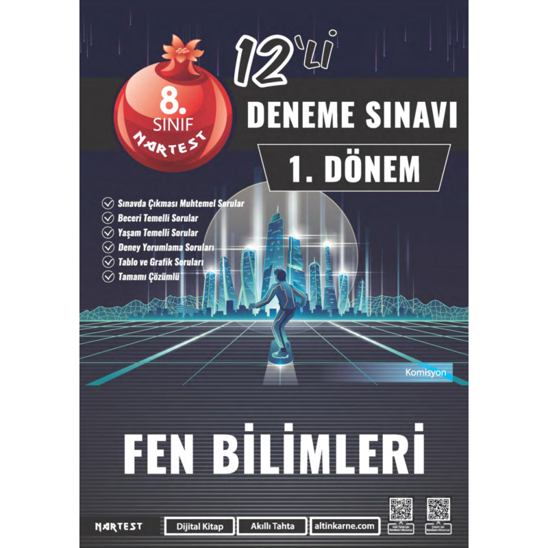 8. Sınıf 1. Dönem Mod 12 Fen Bilimleri Deneme Sınavı Nartest Yayınevi