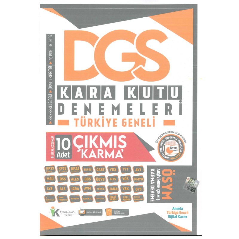 DGS KARA KUTU DENEMELERİ 10 ÇIKMIŞ KARMA DENEME