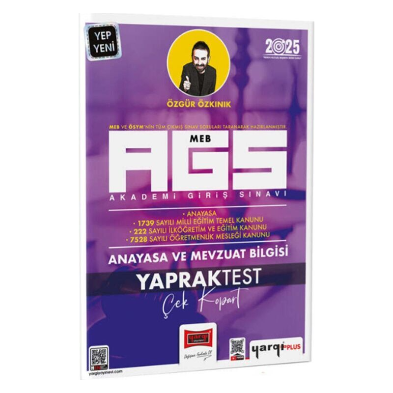 2025 MEB AGS Anayasa ve Mevzuat Bilgisi Çek Kopart Yaprak Test Yargı Yayınları