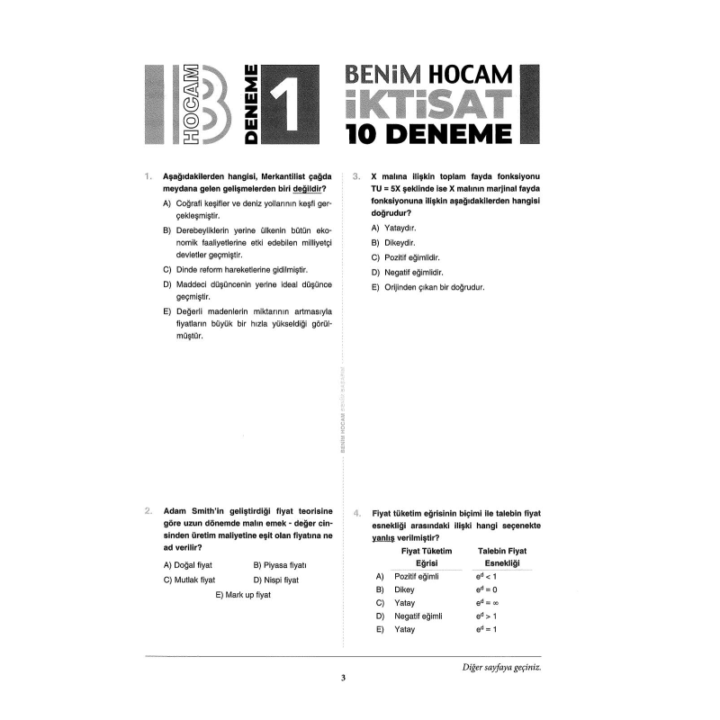 İKTİSAT 10 LU DENEME 2022