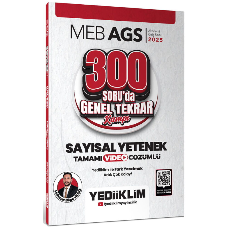 2025 MEB AGS Sayısal Yetenek 300 Soruda Tamamı Video Çözümlü Genel Tekrar Kampı Yediiklim Yayınları