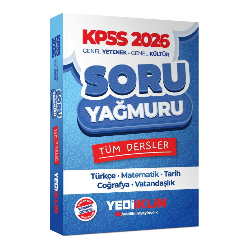 2026 KPSS Genel Yetenek Genel Kültür Tüm Dersler Soru Yağmuru Yediiklim Yayınları