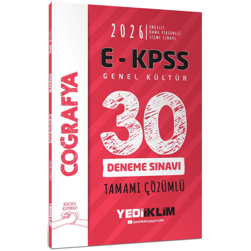 2026 E-KPSS Tüm Adaylar İçin Genel Kültür Coğrafya Tamamı Çözümlü 30 Deneme Sınavı Yediiklim Yayınları