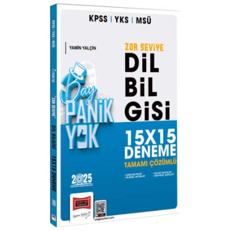 2025 KPSS YKS MSÜ Tamamı Çözümlü Panik Yok Zor Seviye Dil Bilgisi 15x15 Deneme Yargı Yayınları
