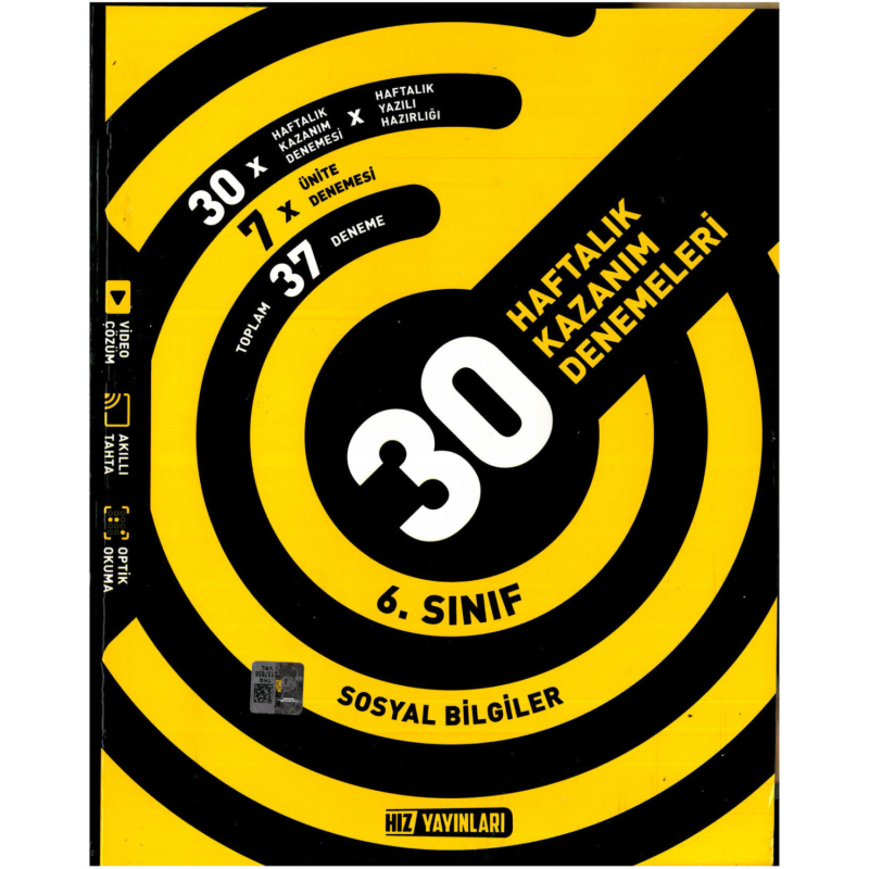 6.Sınıf Sosyal Bilgiler Haftalık Kazanım Denemeleri Hız Yayınları