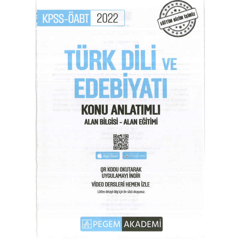 TÜRK DİLİ VE EDEBİYATI KONU ANLATIMI ALAN BİLGİSİ - ALAN EĞİTİMİ
